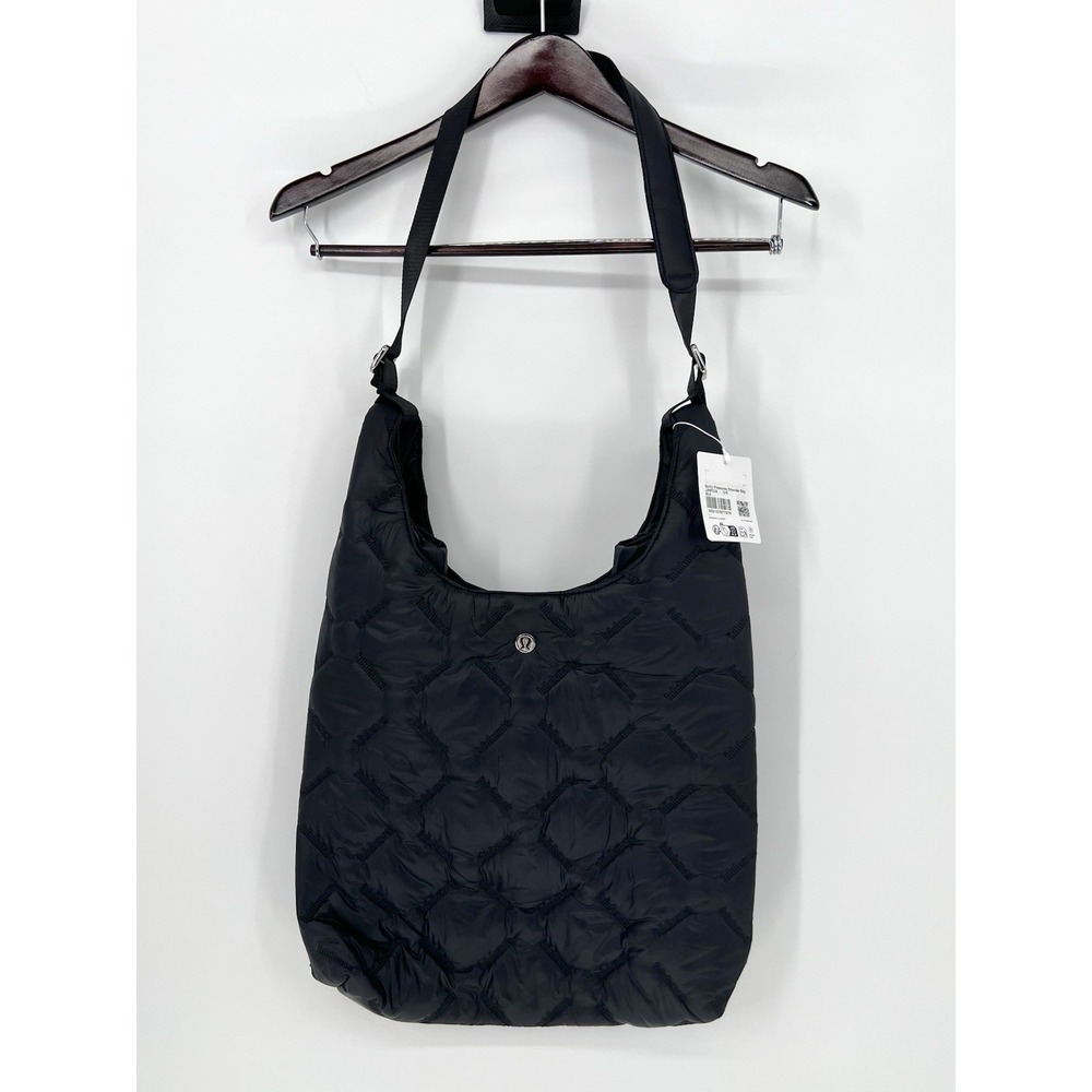 NWT Lululemon Quilty Pleasures Shoulder Bag 14L Black Quilted Shoulder Hobo